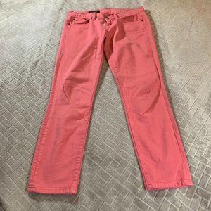 J Crew Womens 27 Denim Jeans Pink Toothpick Slim Ankle Low Rise Stretch